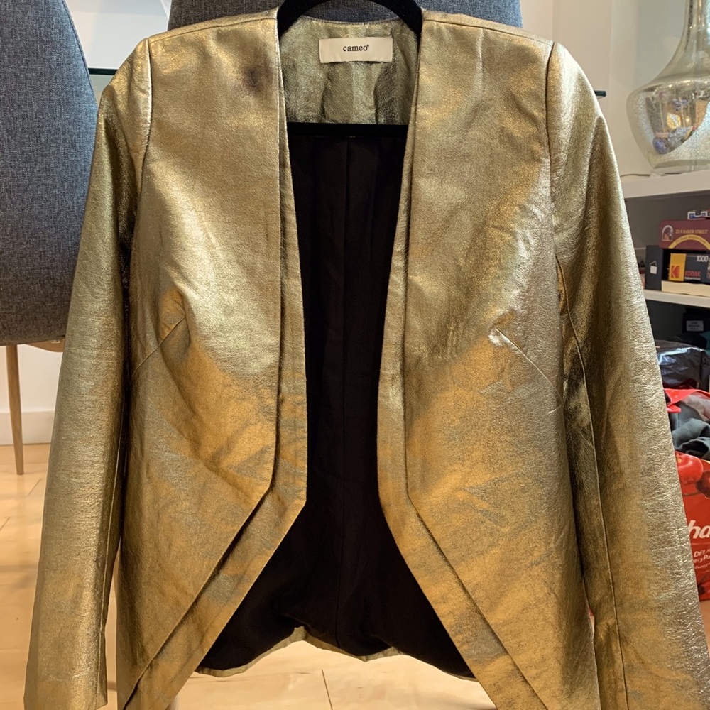 C/MEO COLLECTIVE Vintage Gold Shimmer Blazer